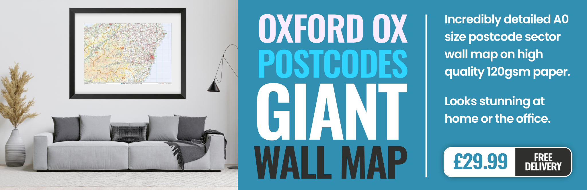 OX Postcode Wall Map