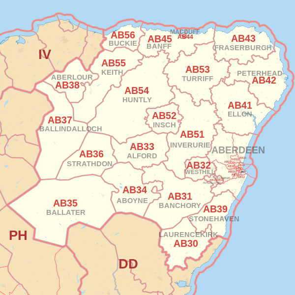 Aberdeen Postcode Map