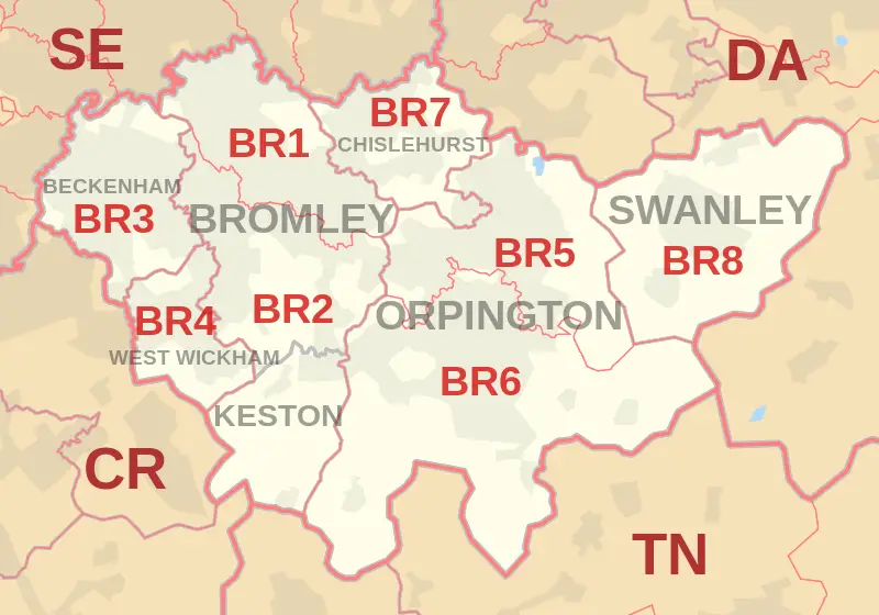 Bromley Postcode Map