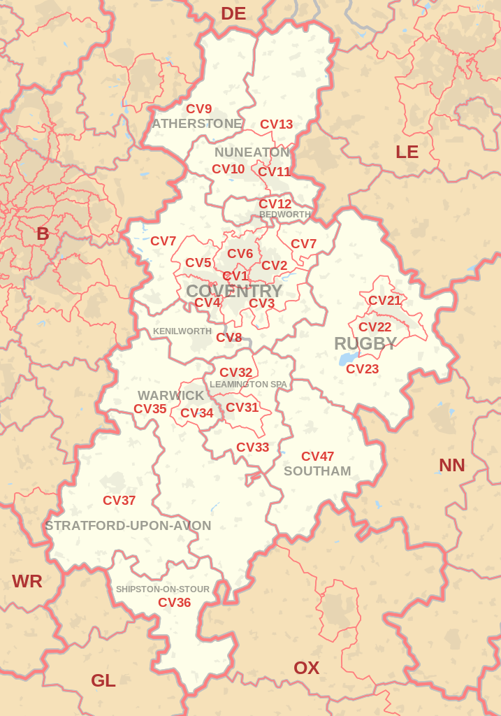Coventry Postcode Map