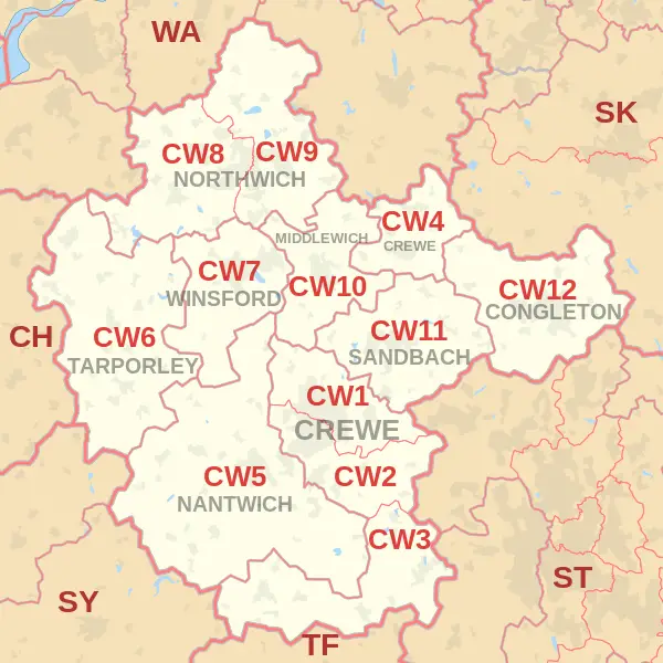 Crewe Postcode Map
