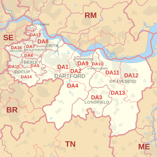 Dartford Postcode Map