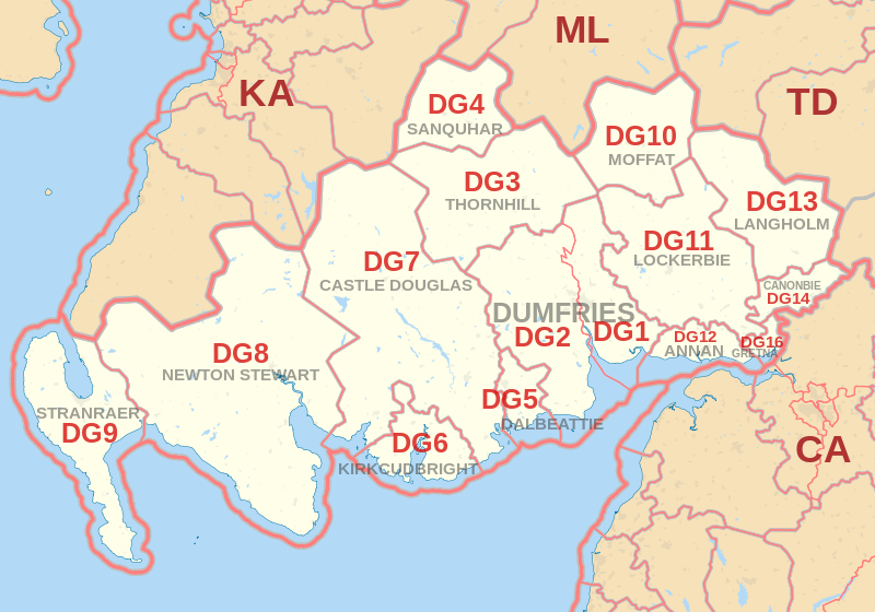 Dumfries Postcode Map