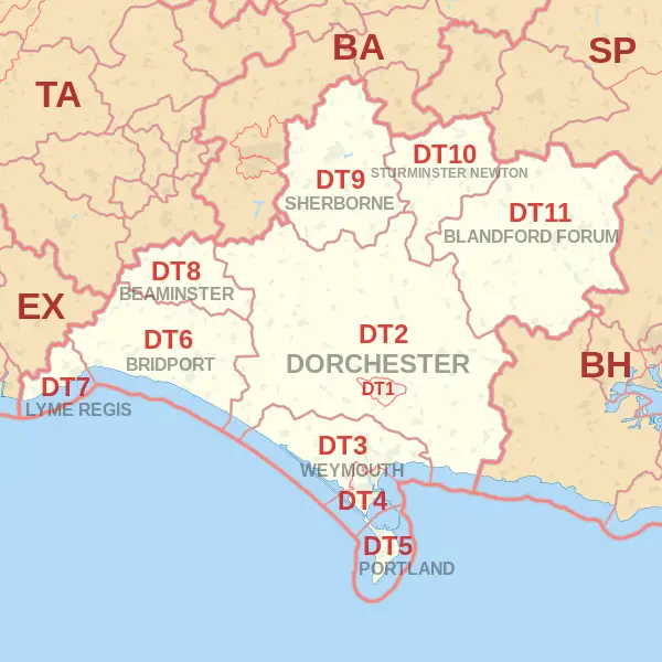 Dorchester Postcode Map