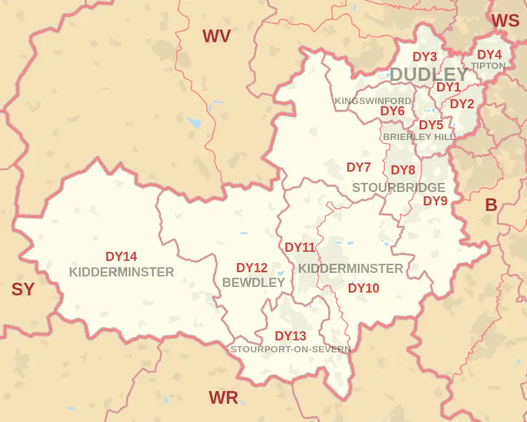 Dudley Postcode Map
