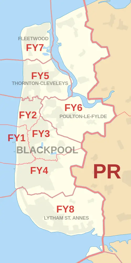 Blackpool Postcode Map