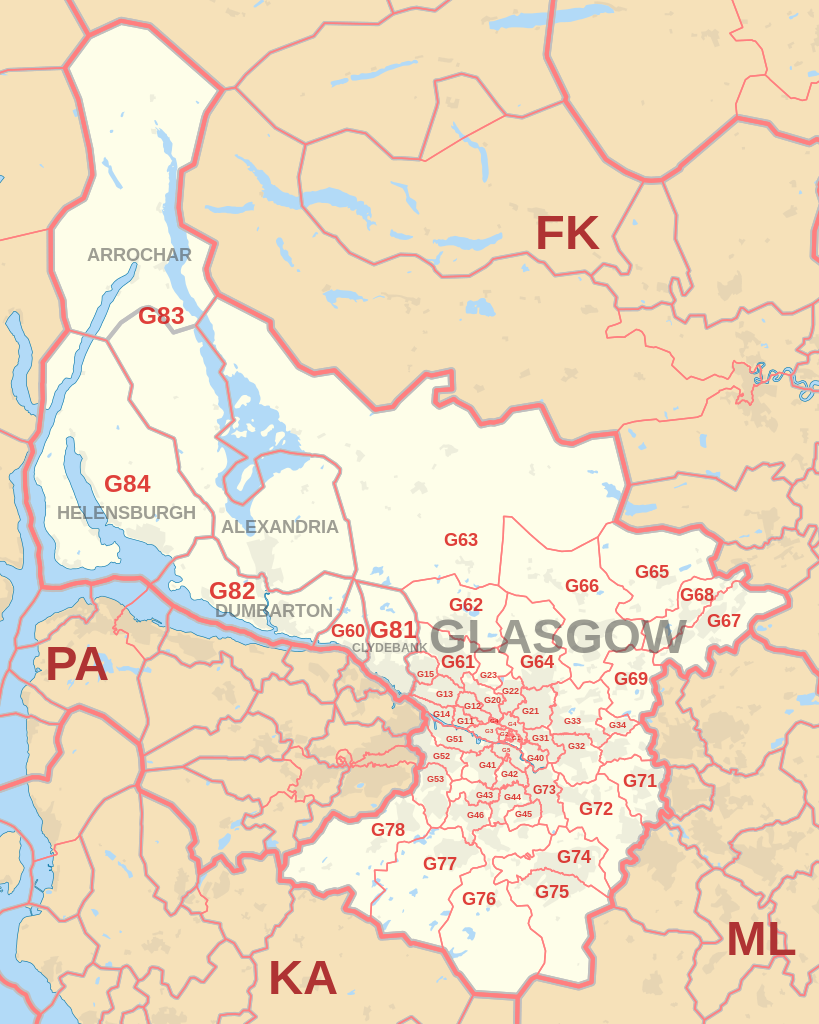 Glasgow Postcode Map
