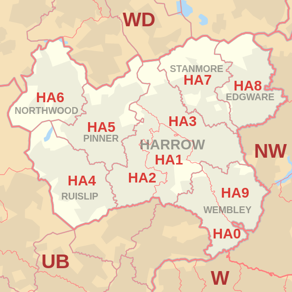 Harrow Postcode Map