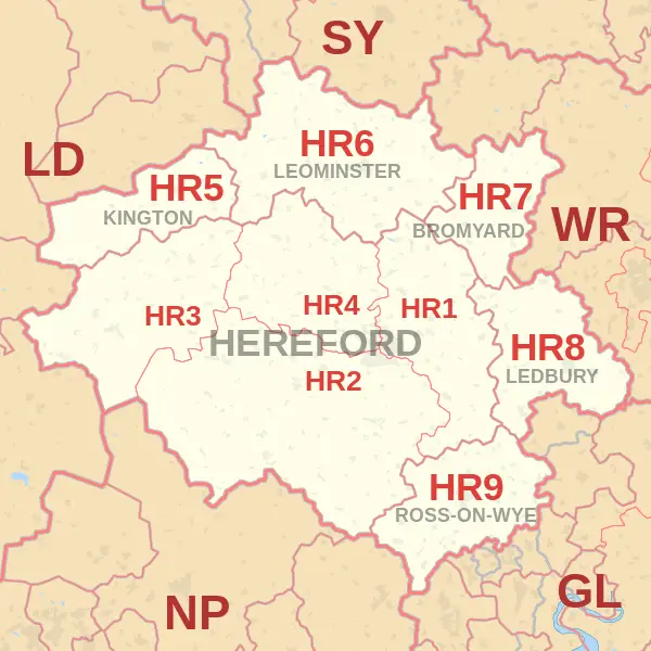 Hereford Postcode Map