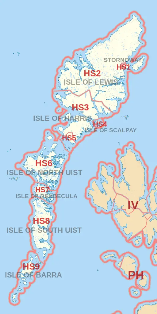 Scottish Islands Postcode Map