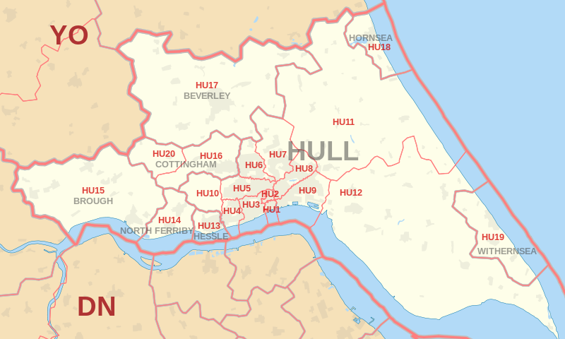 Hull Postcode Map
