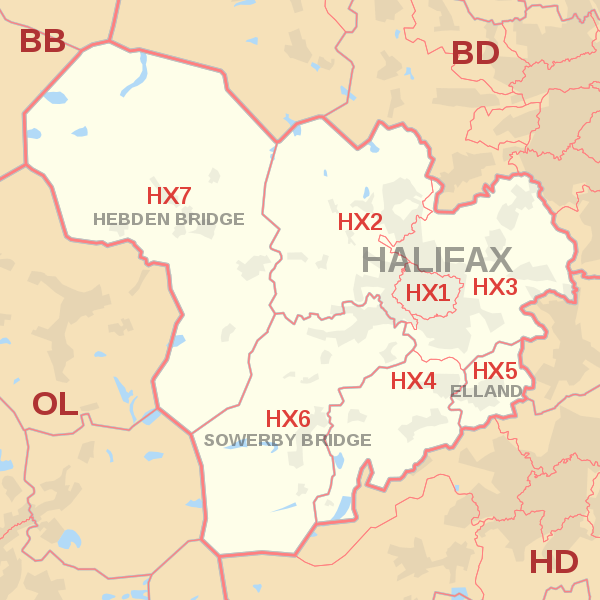 Halifax Postcode Map