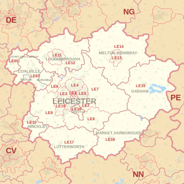 Leicester Postcode Map