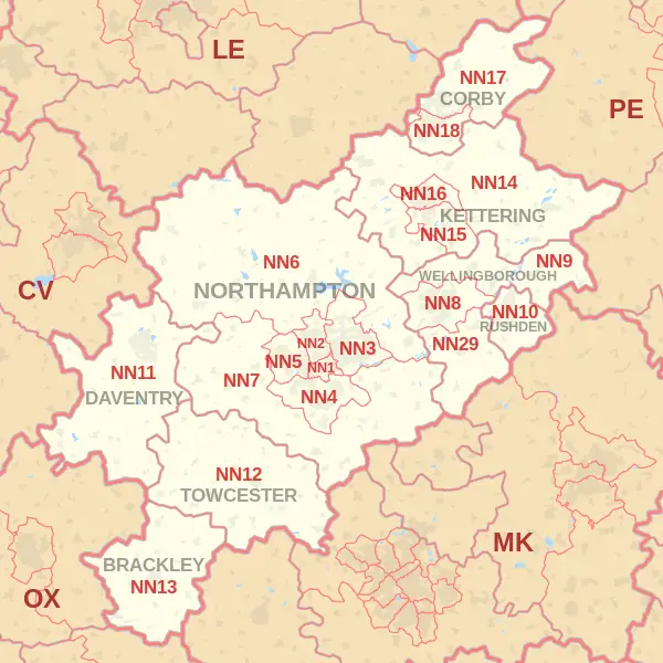 Northampton Postcode Map