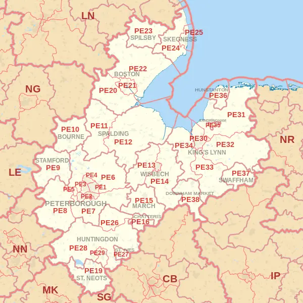 Peterborough Postcode Map