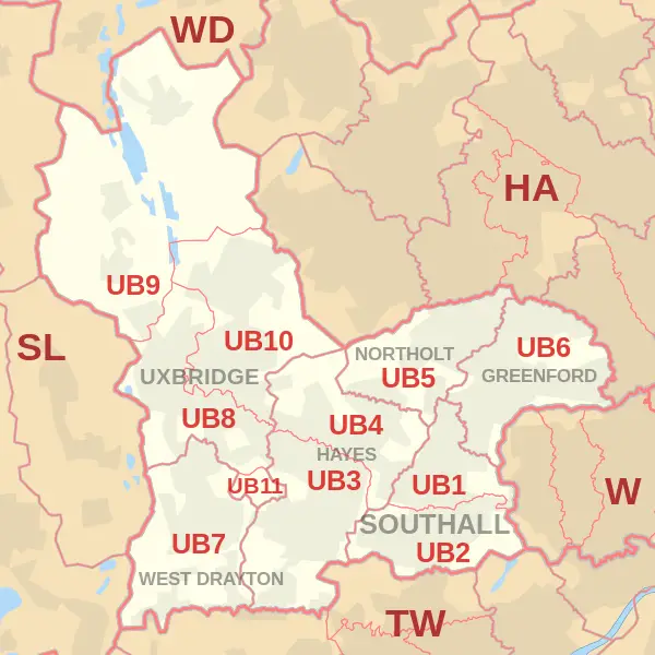 Uxbridge Postcode Map