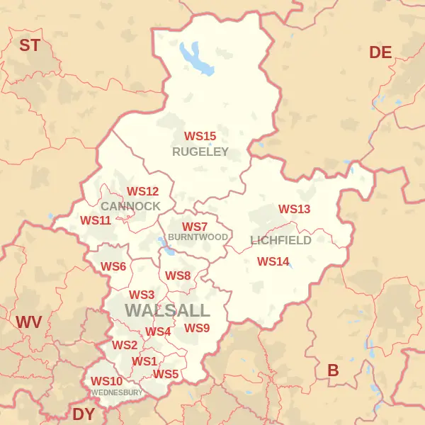 Walsall Postcode Map