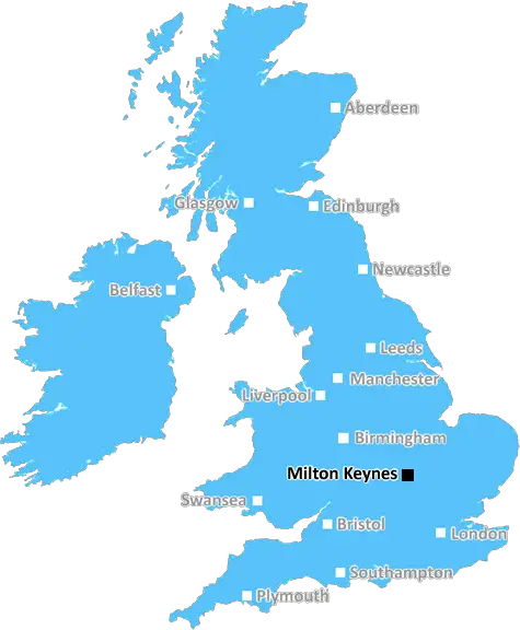 Milton Keynes Postcode Town Location (UK)
